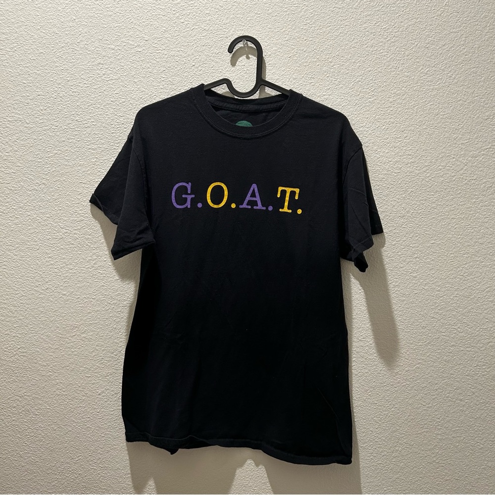 G.O.A.T yellow, purple and black T-shirt